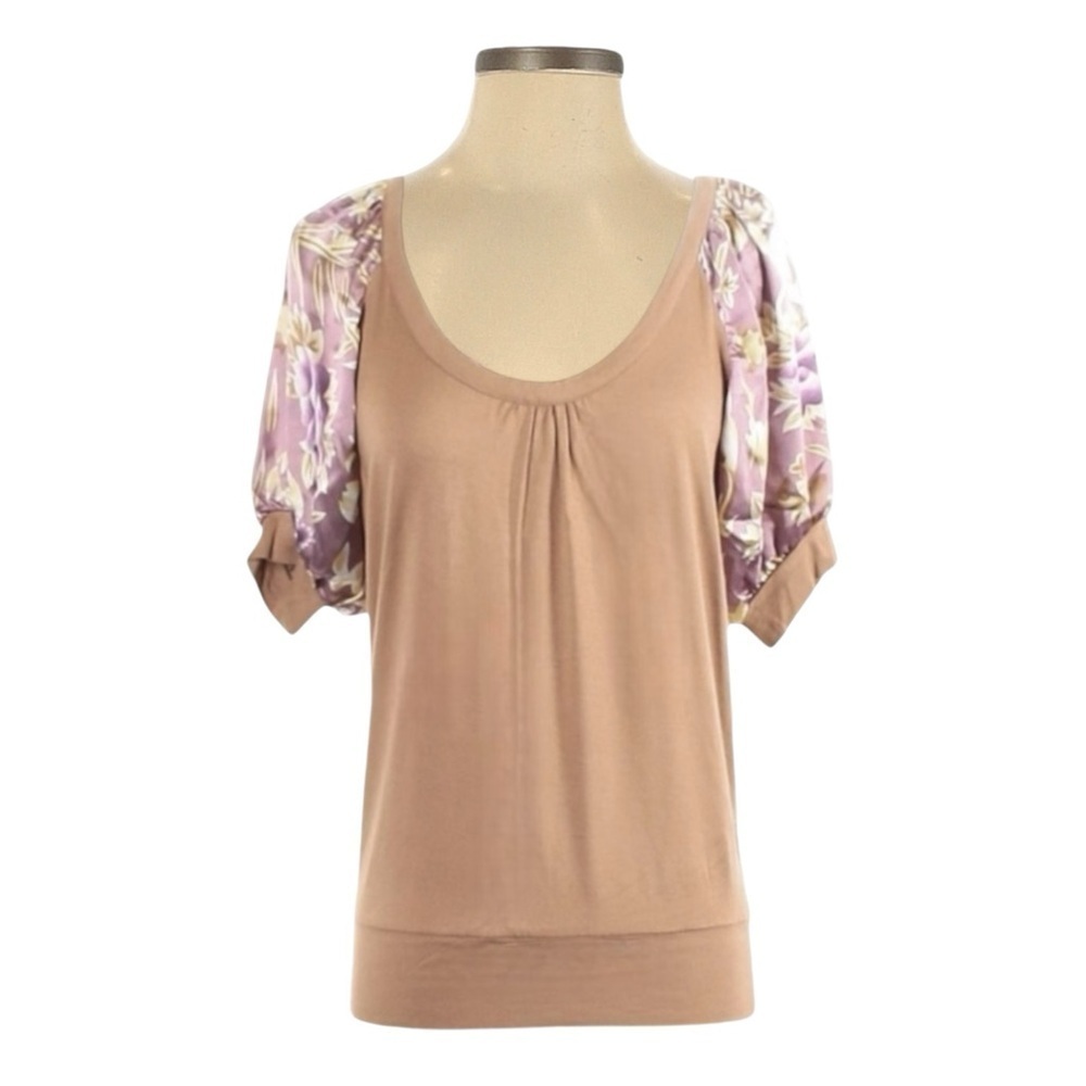 Vertigo Paris Floral Statement Puff Sleeve Lightweight Blouse Size XS